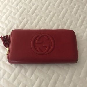 Gucci SoHo Wallet - Red Leather -